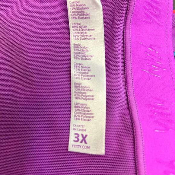 Yitty Major Label Rainbow Confyitty One Shoulder Activewear Crop Top Size 3X - Picture 6 of 12